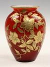 Appraisal: AMBERINA VASE - Ovoid Form Vase decorated with gold flowers