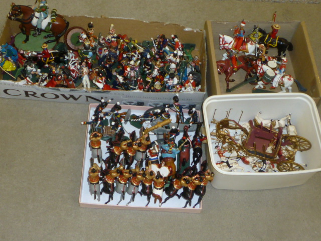 Appraisal: Approximately sixty five metal figures scratch painted mainly th century