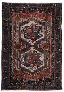 Appraisal: Baktiari Rug early to mid- th two geometric medallions on