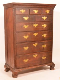 Appraisal: Virginia Chippendale Walnut Tall Chest Virginia Chippendale Walnut Tall Chest