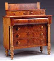 Appraisal: DECK TOP MAHOGANY ANTIQUE CHEST The two drawer deck top