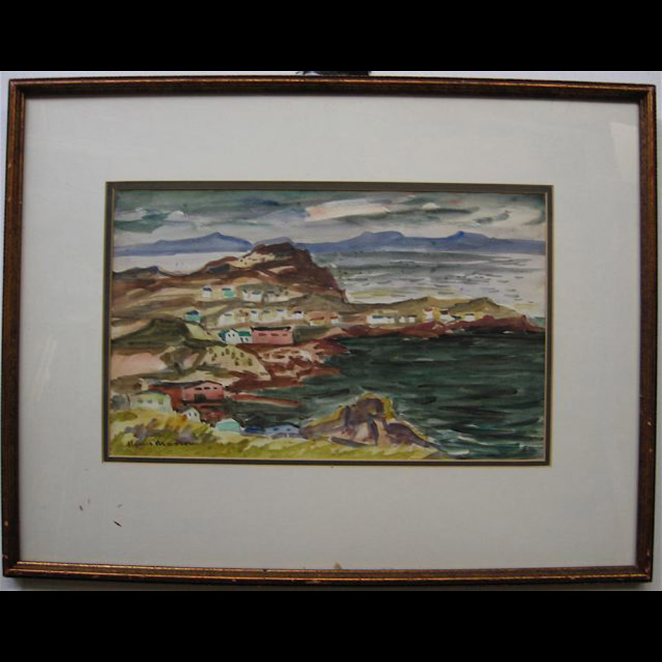 Appraisal: NEWFOUNDLAND HENRI LEOPOLD MASSON - CANADIAN WATERCOLOUR Height - cm