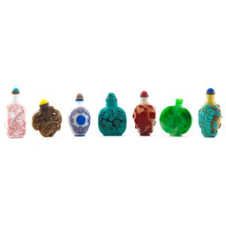 Appraisal: Grouping of Seven Antique or Vintage Chinese Snuff Bottles Grouping