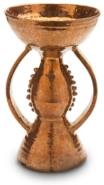 Appraisal: Beatrice Wood American - Two Handled Chalice copper luster glazed