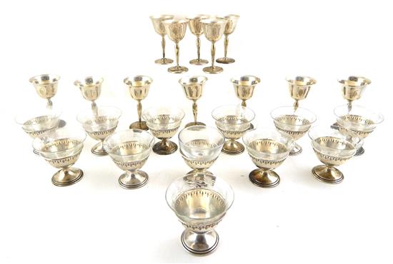 Appraisal: STERLING Twenty-four sterling silver serving pieces twelve Manchester Silver Co