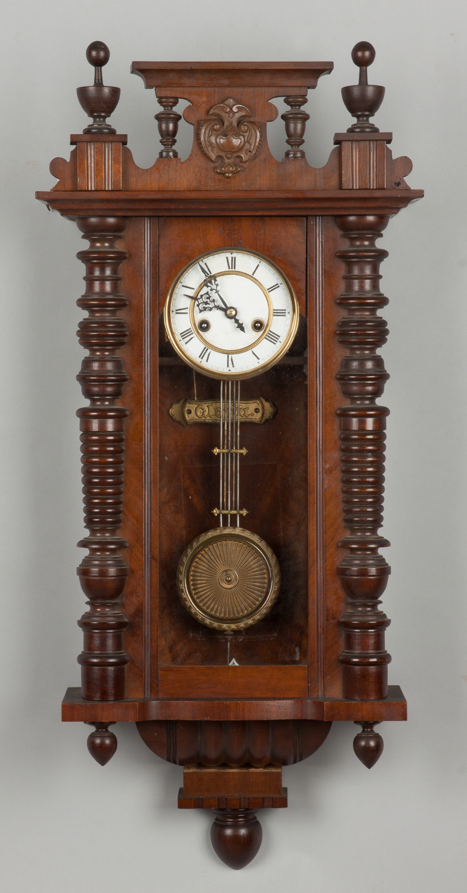 Appraisal: Vienna Style Regulator Walnut case Porcelain dial