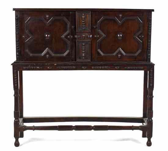 Appraisal: A Charles II Style Chest on Stand the rectangular top