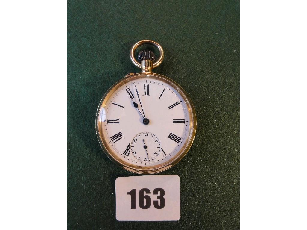 Appraisal: An k gold pocket watch with enamel dial and plain