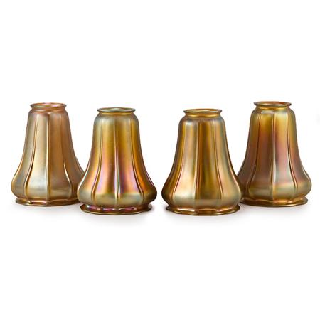 Appraisal: Set of Four Tiffany Favrile Glass Shades Estimate -