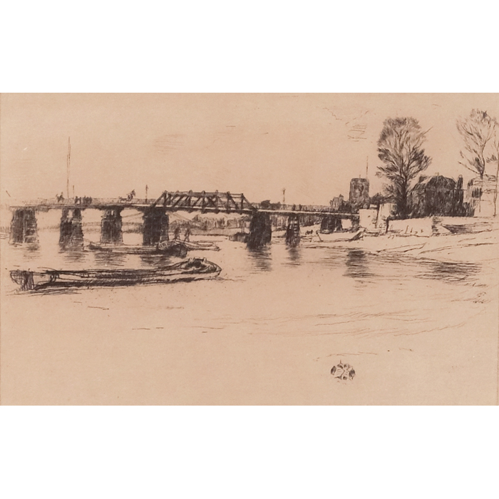 Appraisal: James Abbott McNeill Whistler American - ''Fulham '' etching and