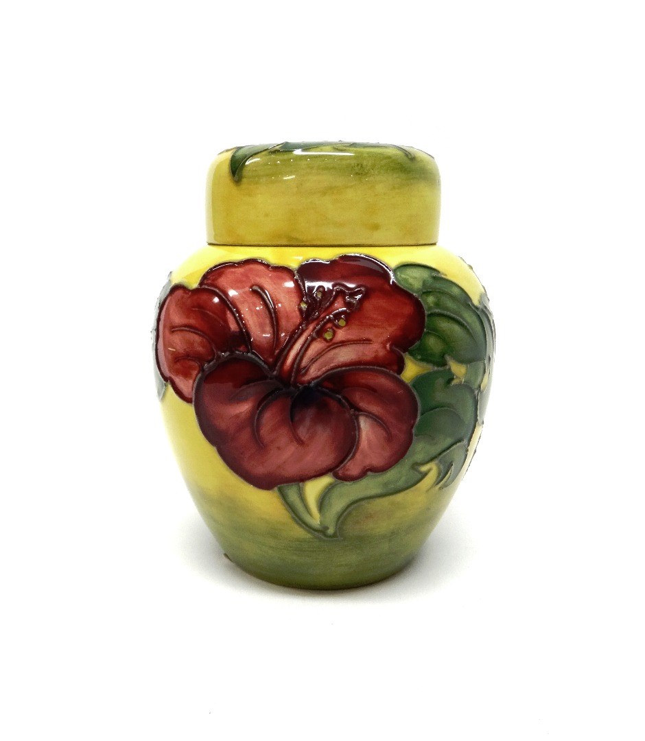 Appraisal: A Moorcroft 'Hibiscus' ginger jar and cover mid th century