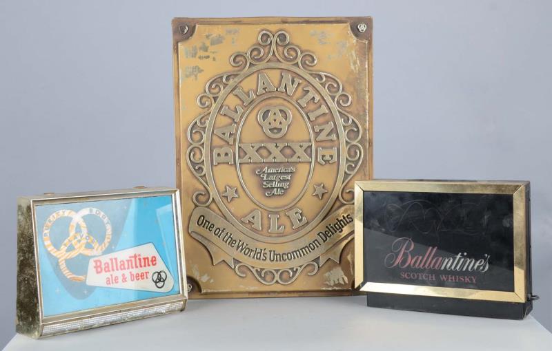 Appraisal: Lot Of Ballantine Ale Beer Advertising Signs This lot includes