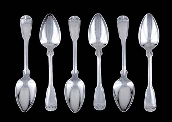 Appraisal: Six Southern coin silver spoons Nathaniel Hayden Charleston SC wk