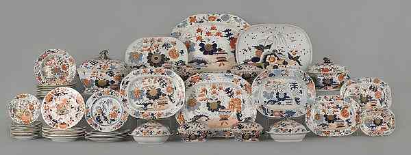 Appraisal: Assembled Ironstone Imari palette dinner service th c mostly Mason's