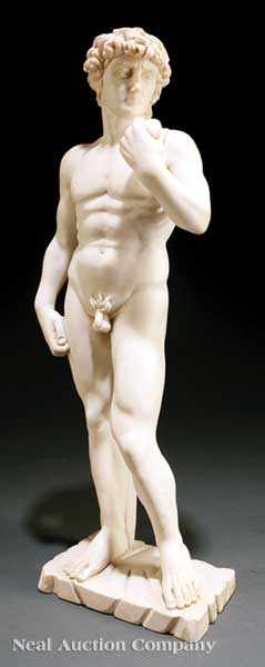 Appraisal: A Carrara Marble Figure of David after Michelangelo height in