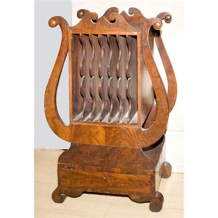 Appraisal: Classical Mahogany Lyre-Form Canterbury Estimate -