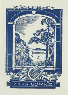 Appraisal: Adrian Feint - Bookplate - Zara Gowrie wood engraving x