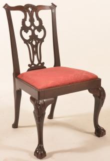 Appraisal: Chippendale Style Mahogany Splat Back Side chair Chippendale Style Mahogany