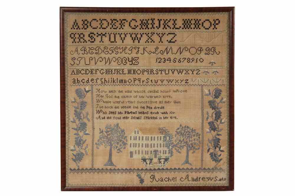 Appraisal: SAMPLER - Silkwork Sampler by Rachel Andrews worked on fine