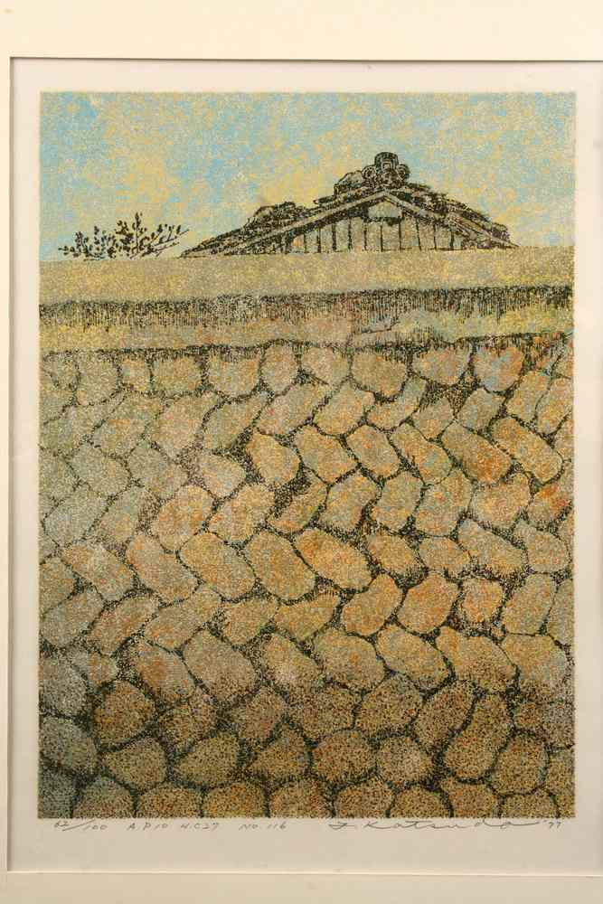 Appraisal: COLOR SERIGRAPH - ' Stone Wall' by Yukio Katsida Japanese