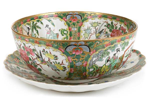 Appraisal: A Japanese famille rose enameled porcelain charger together with A