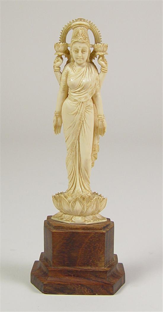 Appraisal: Carved Ivory Figure of Annapurna Early th Century Goddess of