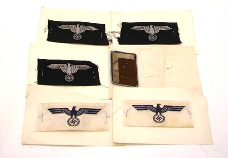 Appraisal: Lot of German BeVo -style eagle cloth insignia