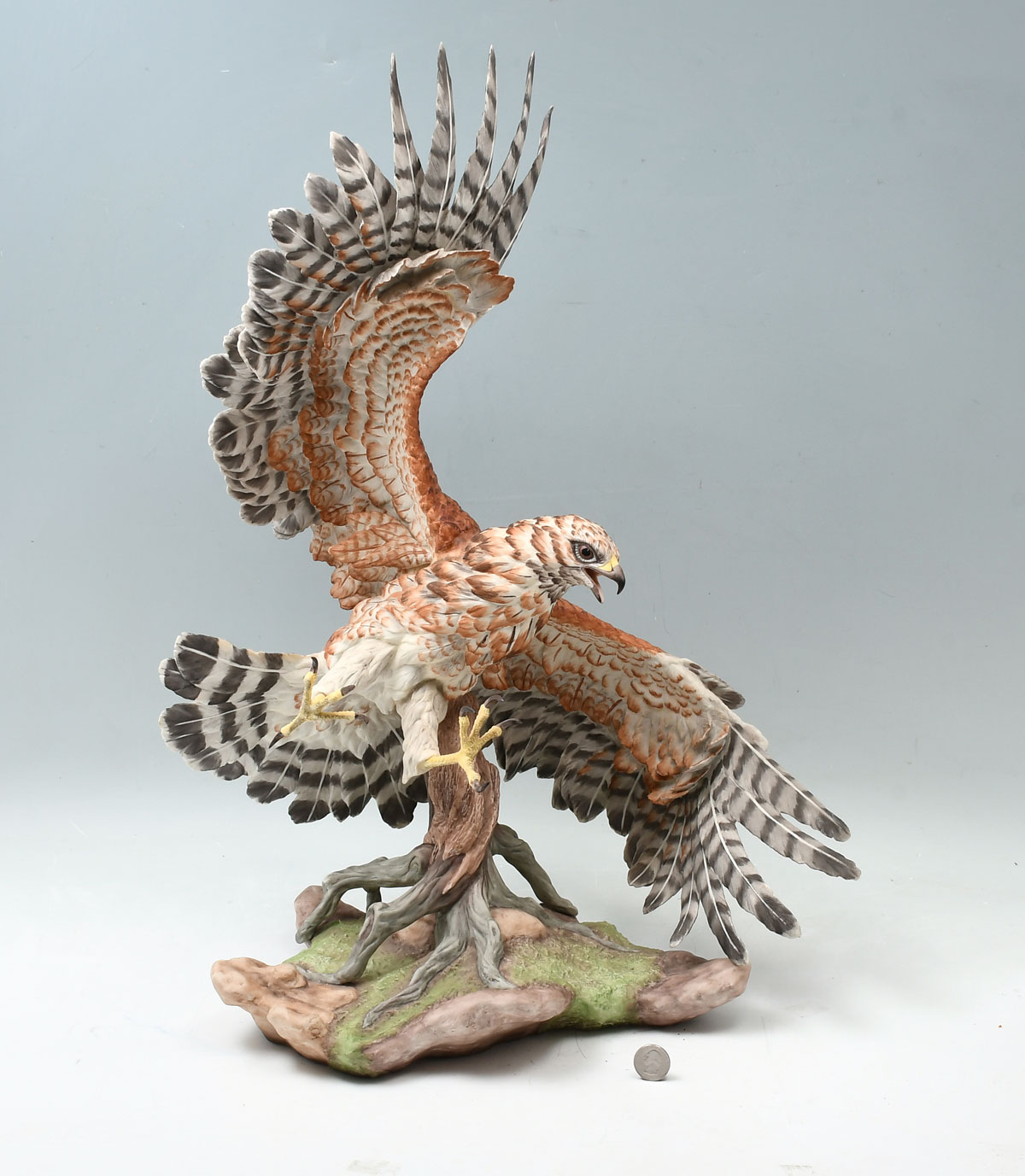 Appraisal: BOEHM RED-SHOULDERED Boehm Red-shouldered Hawk sculpture is beautifully hand-painted using