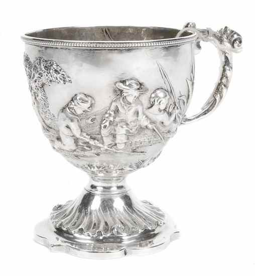 Appraisal: A Victorian silver pedestal christening mug by Robert Harper London