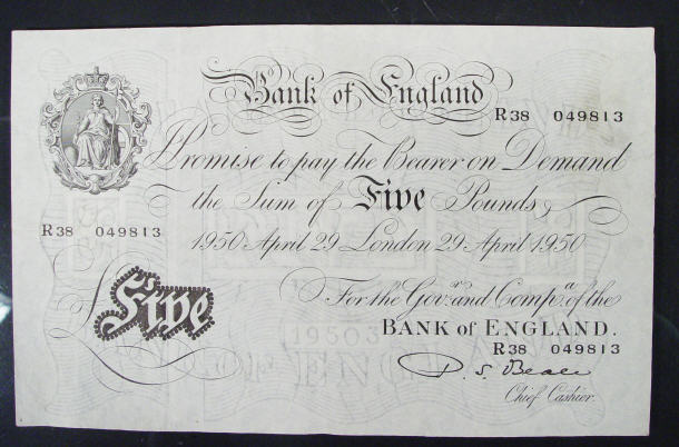 Appraisal: White Bank of England note Beale No R