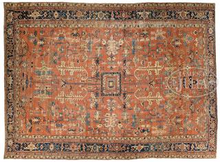 Appraisal: LARGE ANTIQUE HERIZ CARPET NORTHWEST PERSIA Late th century The