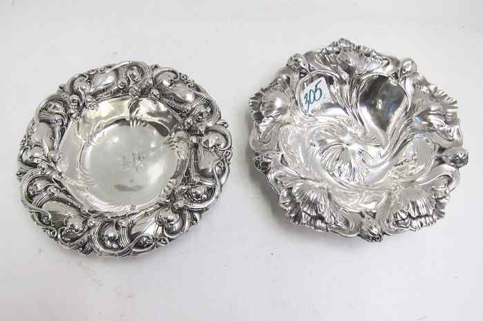 Appraisal: TWO AMERICAN STERLING REPOUSSE SHALLOW BOWLS by Whiting Manufacturing Co