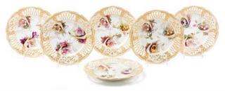 Appraisal: A Set of Six Berlin K P M Reticulated Porcelain