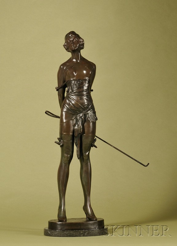 Appraisal: Bruno Zach German - The Riding Crop Large Bronze Figure