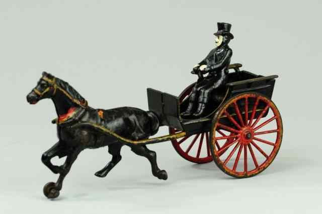 Appraisal: WILKINS DOCTOR CART Horse drawn cast iron painted in black