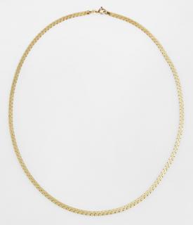 Appraisal: K Yellow Gold Flat S-Link Mesh Necklace L - in