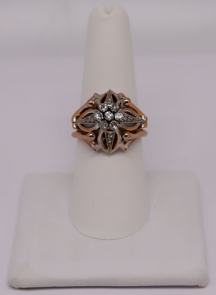 Appraisal: JEWELRY Bi-color kt Gold and Diamond Ring Bi-color kt white