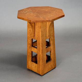 Appraisal: Period Small Cutout Lamp Table In the Style Of Limbert