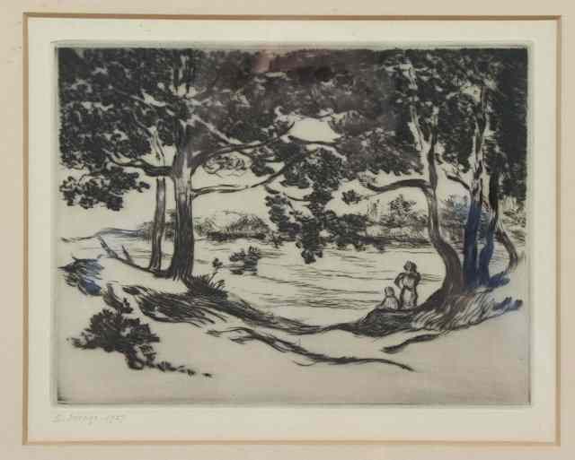 Appraisal: Selwyn Image British - River through the trees signed and