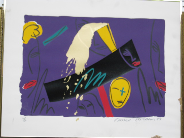 Appraisal: Bruce McLean b Untitled colour silkscreen signed and dated '