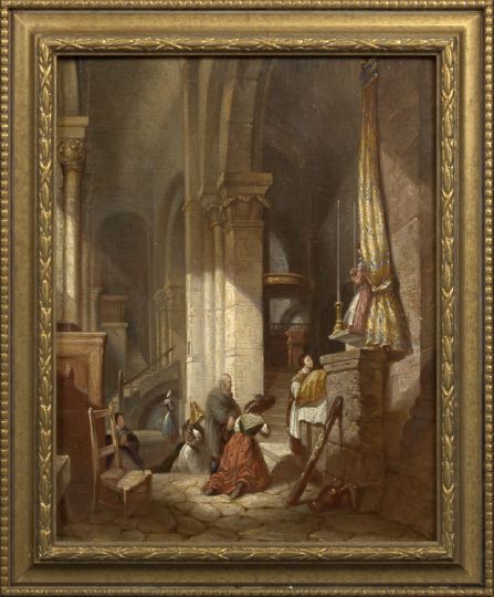 Appraisal: French School Third Quarter th Century oil on panel painting