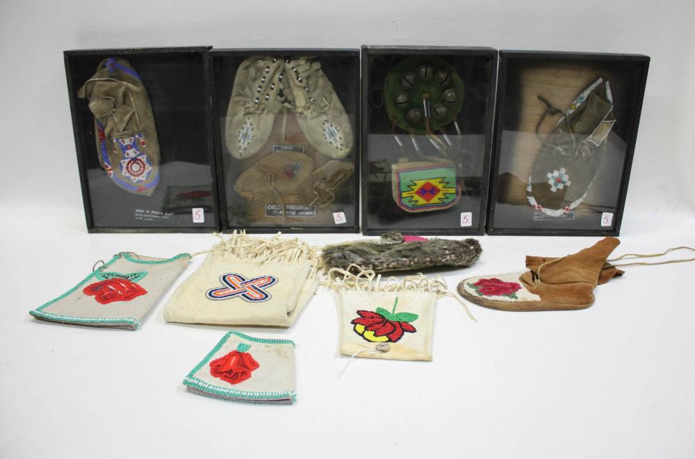 Appraisal: NATIVE AMERICAN BEADED ARTICLES including shadow boxed items x single