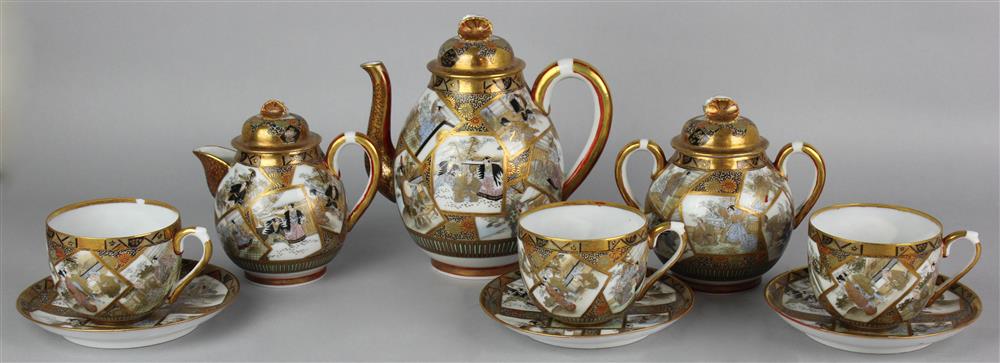 Appraisal: JAPANESE KUTANI PORCELAIN PART TEA AND COFFEE SERVICE MEIJI PERIOD