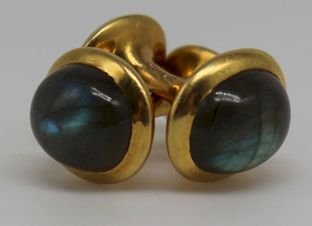 Appraisal: JEWELRY Pair of Tiffany Co Labradorite and kt Gold Cufflinks