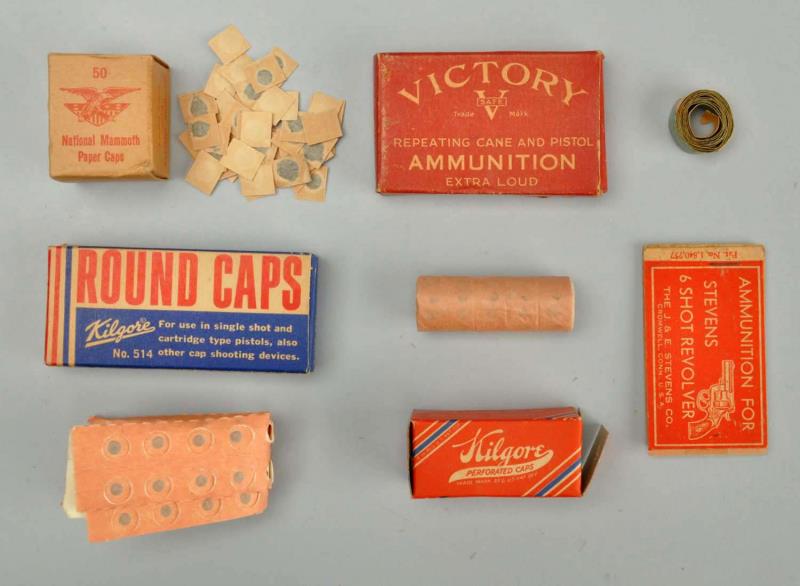 Appraisal: Lot of s- s Capgun Caps Includes National Mammoth Paper