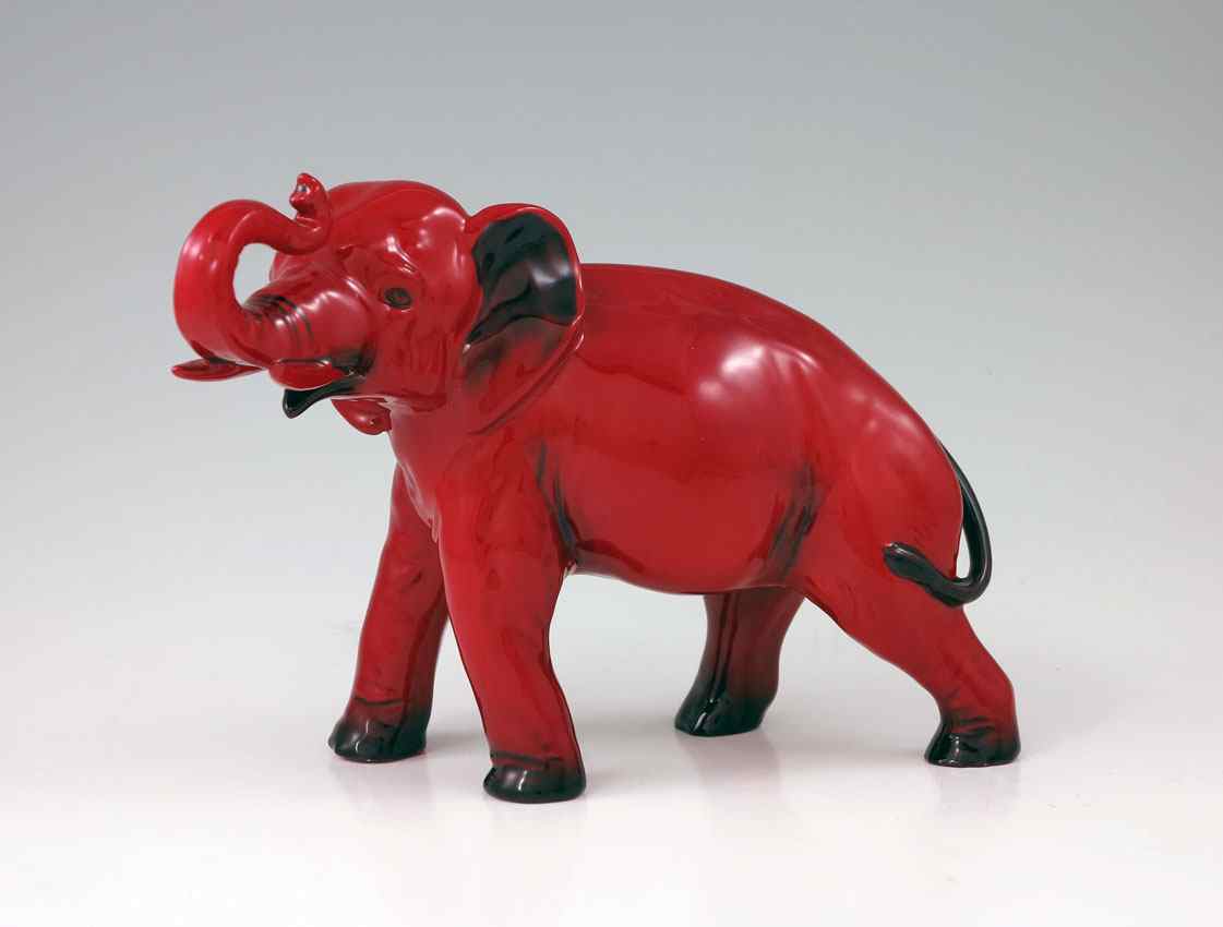 Appraisal: ROYAL DOULTON FLAMBE FIGURE OF AN ELEPHANT Charles Noke design