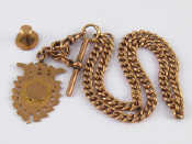 Appraisal: A carat gold watch chain and fob the chain hallmarked