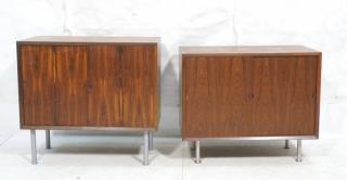 Appraisal: pc Rosewood Modernist Door Cabinets Night Stan pc Rosewood Modernist