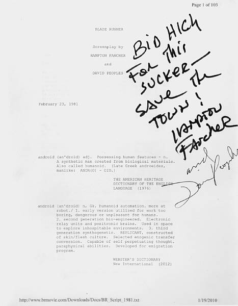 Appraisal: Property from the Private Collection of Mr Michael Deeley script