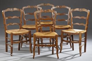 Appraisal: Set of Six French Carved Beech Rushseat Dining Cha Set